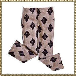 Altar'd State Brown Plaid Cropped Flare Pants Small